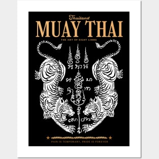 Classic Muay Thai Twin Tiger Posters and Art